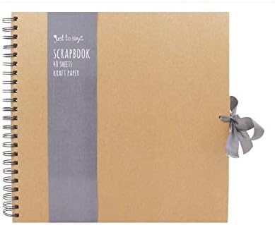 Tallon Kraft Small/Medium/Large Square Scrapbook- Quality Brown Kraft Paper Scrapbook with Ribbon