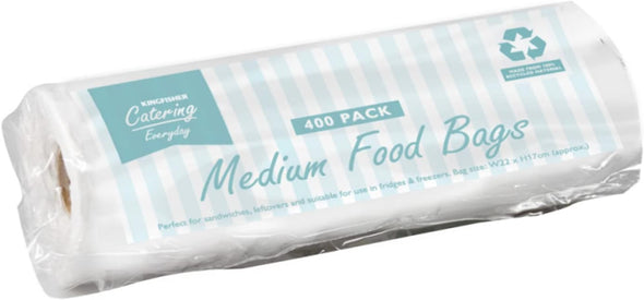 Kingfisher Unisex KC400FB Medium Sandwich Food Freezer Bags, Pack of 400, Clear, NA