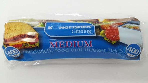 Kingfisher Unisex KC400FB Medium Sandwich Food Freezer Bags, Pack of 400, Clear, NA