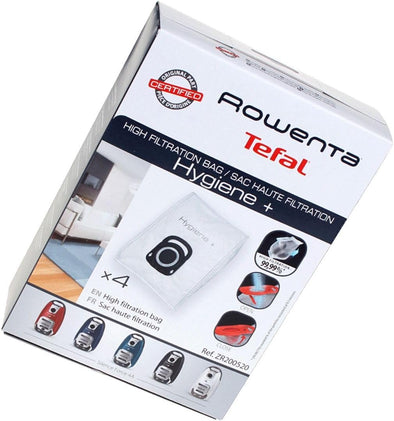 Rowenta ZR200520 High Filtration Bag Hygiene + OPTIMAL, 19.5 x 27.5 cm, 4 Count (Pack of 1)