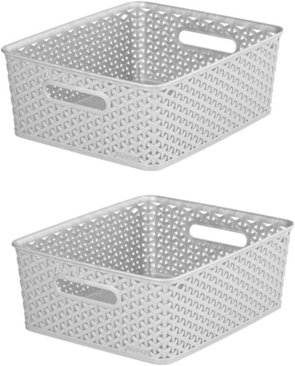 2 x 13L Grey Curver Basket