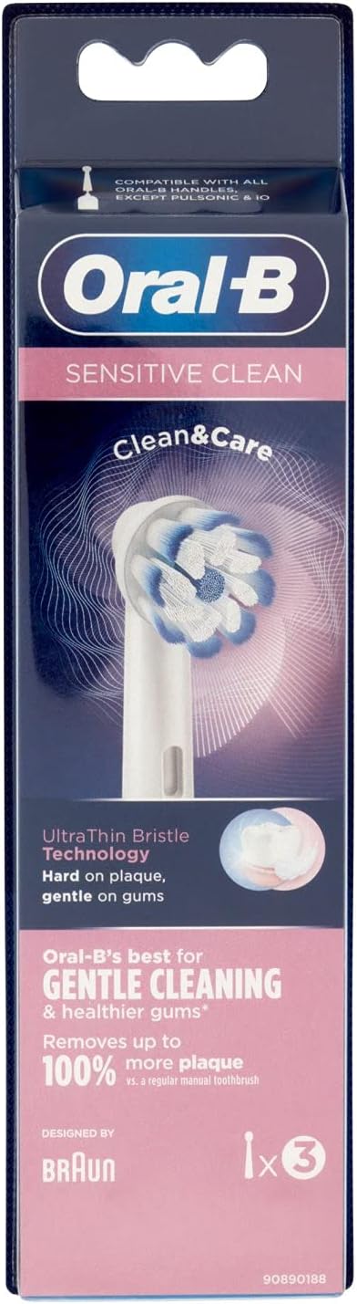 Oral-B Sensitive Clean Replacement Heads for Electric Toothbrush (Pack of 3)