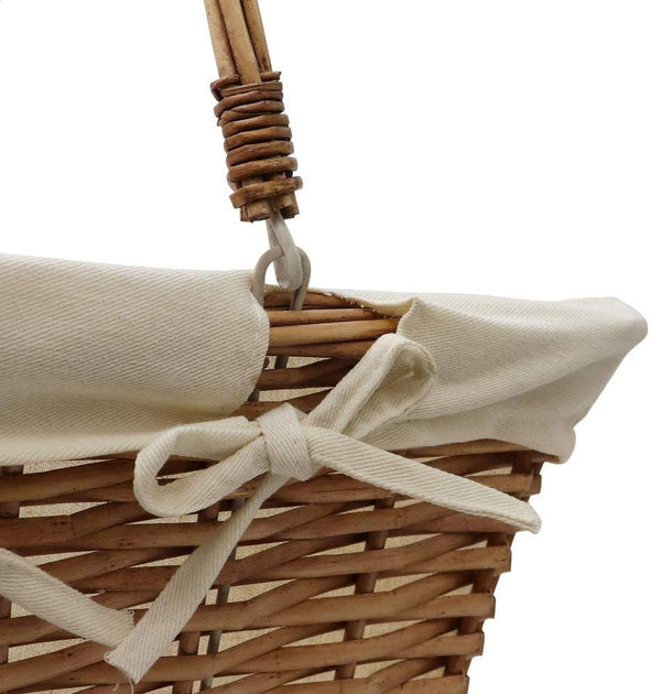 JVL 49-24-306A Split Shopping/Hamper Storage Basket with Cream Lining, Buff Willow, One Size