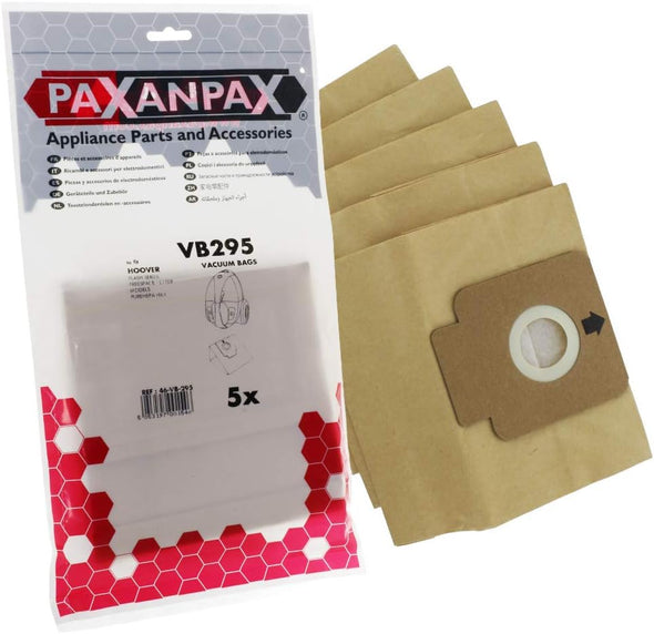 Paxanpax VB295 Paper Bags Hoover 'H64' Sprint, Freespace, Flash, Capture Series Pack of 5