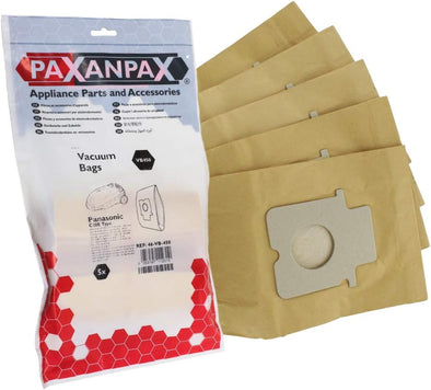 Paxanpax VB450 Compatible Paper Bags for Panasonic 'C20E' MCC, MCCG, MCE Cylinder Series (Pack of 5), Brown