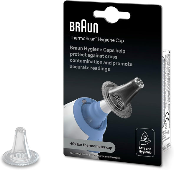 Braun ThermoScan Hygiene cap | 40 pcs | All ThermoScan Ear Thermometers Suitable | Safe & Hygienic