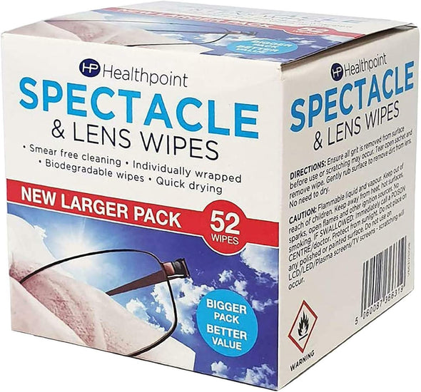 Healthpoint Spectacle Wipes Extra Value Pack of 52