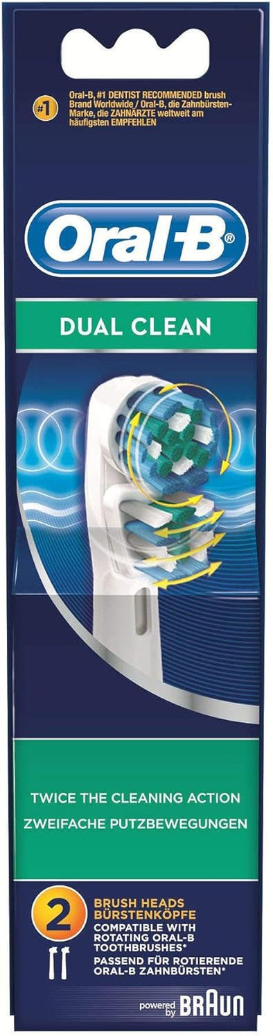 Oral-B Dual Clean Replacement Toothbrush Heads Powered by Braun - Pack of 2