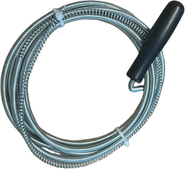 Quailitas Professional Sink Cleaner Coil [3 Metres]–Flexible Metal Drain Coil w/0.5mm Diameter & Plastic Handle