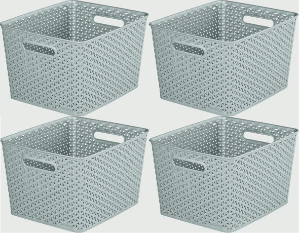 4 x 18L Grey Curver Basket