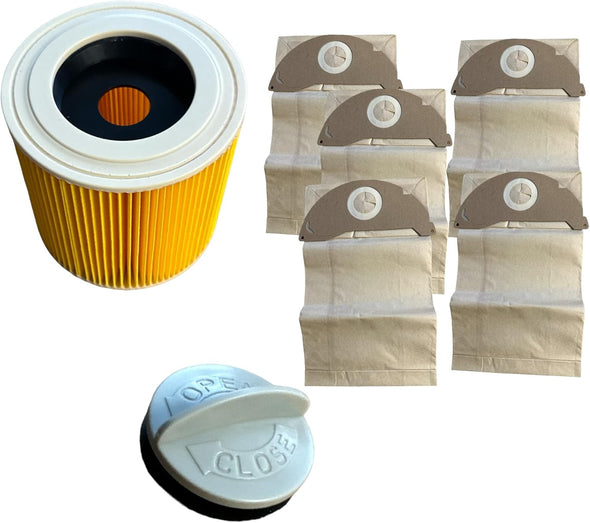 Quailitas Filter Bags and Cartridge Set - Vacuum Cleaner Accessories with Paper Filter Bags