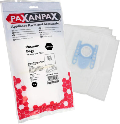 Paxanpax VB351H4 Compatible SMS Bags & Filter Kit Bosch Siemens 'Type D,E,F,G,H'