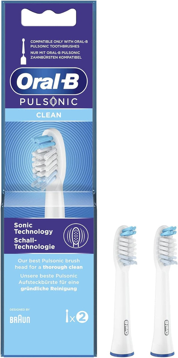 Oral-B Pulsonic Clean Replacement Toothbrush Heads for Oral-B Sonic Toothbrush Heads, Pack of 2 (1 Pack)