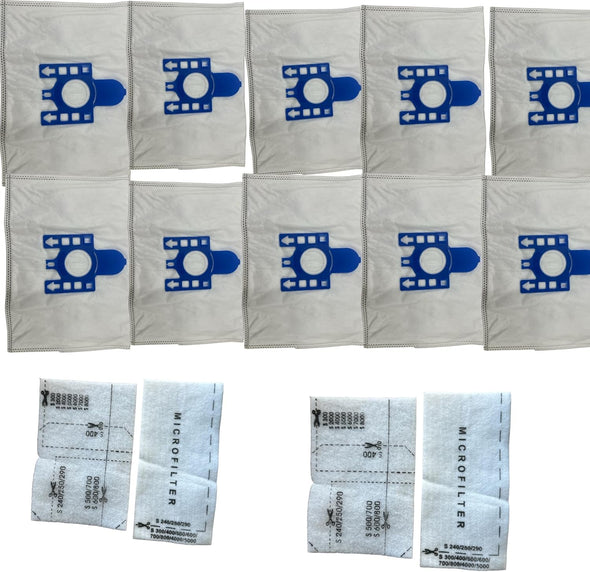 Quailitas Spare Dust Bags Kit 10 Bags & 4 Motor Filters Replacement Vacuum Cleaner Bags