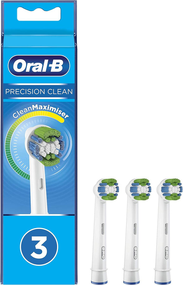 Oral-B Clean Maximiser Precision Clean Electric Toothbrush Heads, Plate Removal, Pack of 3, White