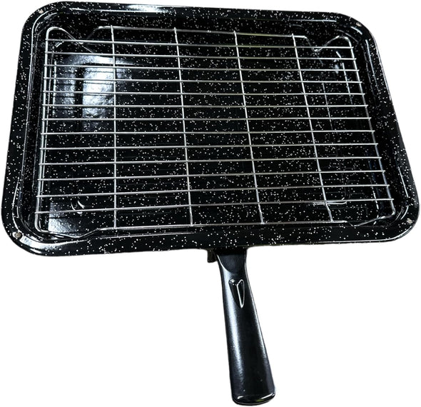 Quailitas Universal Oven Cooker Grill Black 285 x 275 mm Grill Rack with Pan & Detachable Handle