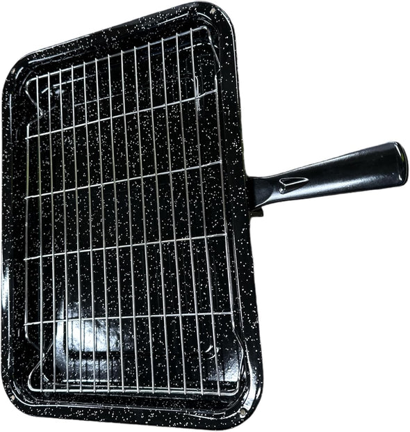 Quailitas Universal Oven Cooker Grill Black 285 x 275 mm Grill Rack with Pan & Detachable Handle